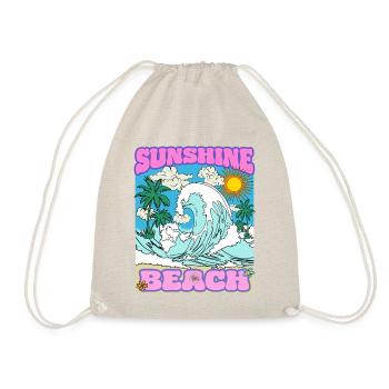 Sunshine Beach - Vintage Retro Meer Strand Motiv - Turnbeutel - Natur - Vorne
