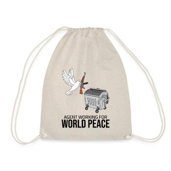agent working for world peace - Drawstring Bag - nature - Front