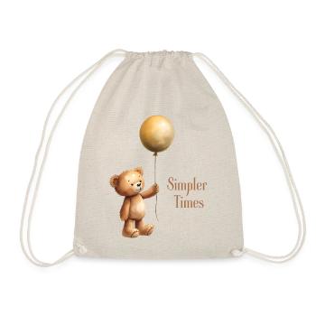 Teddy Bär mit Luftballon Simpler Times - Turnbeutel - Natur - Vorne