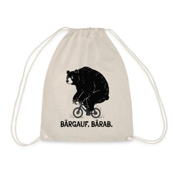 Bärgauf. Bärab. - Lustiger Gravel Bär - Turnbeutel - Natur - Vorne