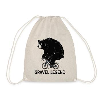 Gravel Legend – Funny Bear Cyclist - Turnbeutel - Natur - Vorne