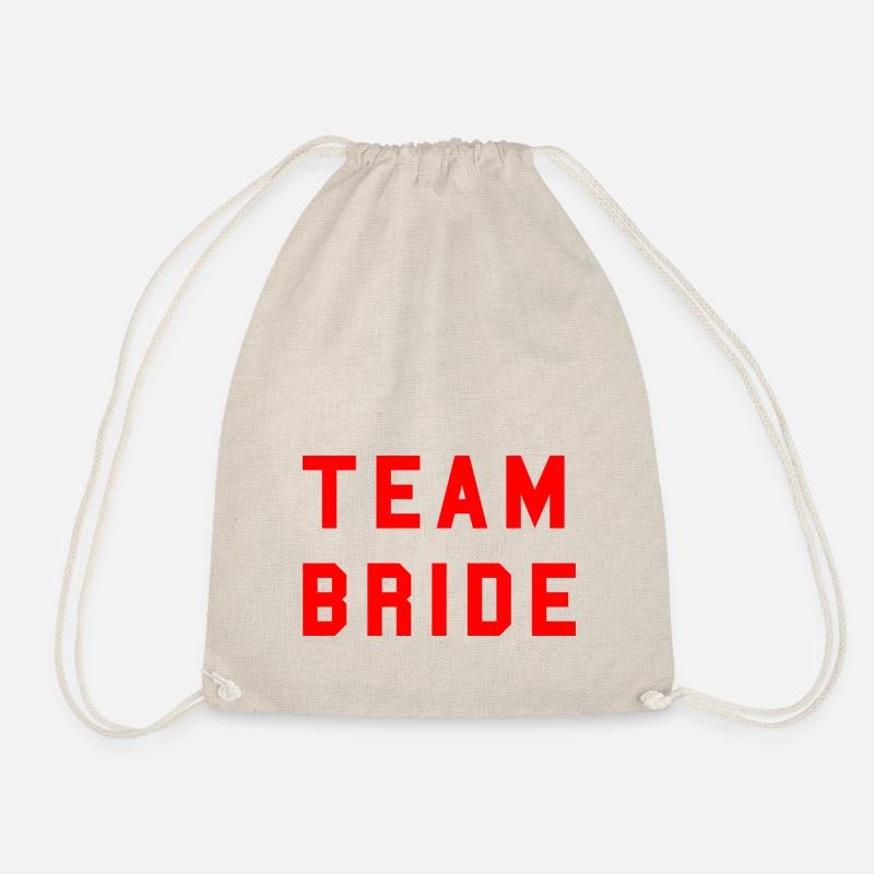TEAM BRIDE College Design Rot - Turnbeutel - Natur