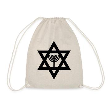 Star of David Judaism Menorah - Drawstring Bag - nature - Front
