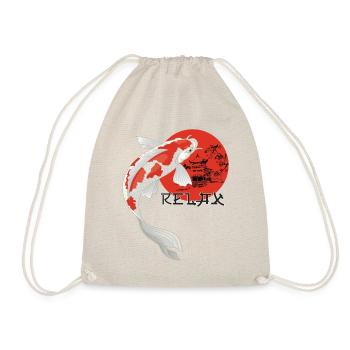 Relax Koi Carp Japan Garden Pond Showa - Drawstring Bag - nature - Front