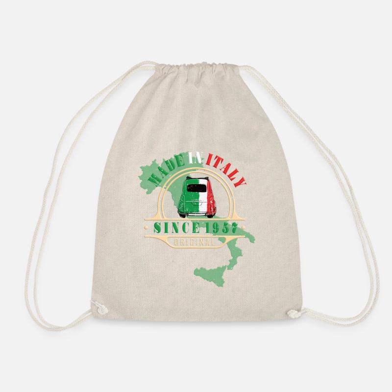Made in Italy 1957 Oldtimer Auto 500 Bambino - Turnbeutel - Natur