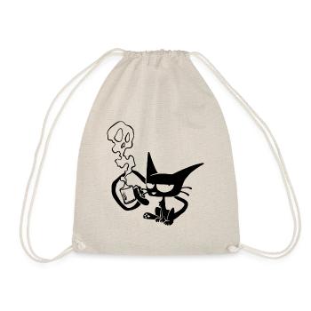 Coffee Cat - Drawstring Bag - nature - Front
