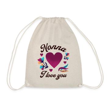 Nonna I love you, Grandmom I love you - Drawstring Bag - nature - Front