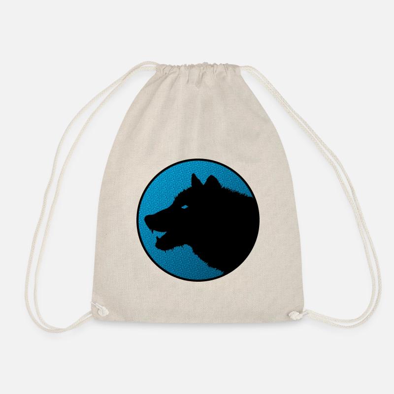 Lone wolf logo on color - Drawstring Bag - nature