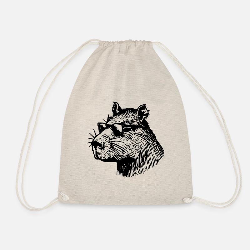 Capybara Wasserschwein - Drawstring Bag - nature