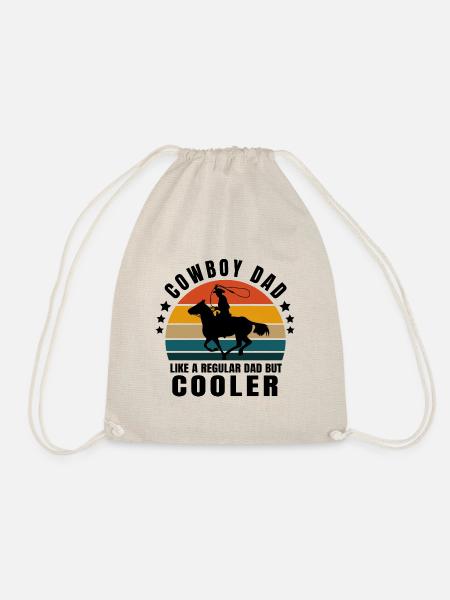 cowboy dad. cowboy - Drawstring Bag - nature