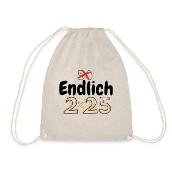 Endlich 50 ; Endlich 2x25 - Turnbeutel - Natur - Vorne