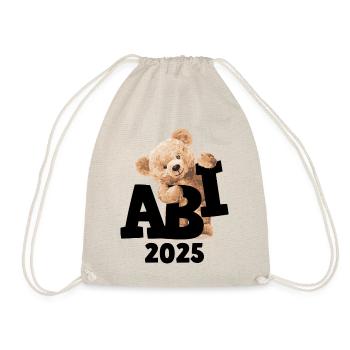 Teddy Abi Abitur Abschluß Teddybär Geschenk - Turnbeutel - Natur - Vorne