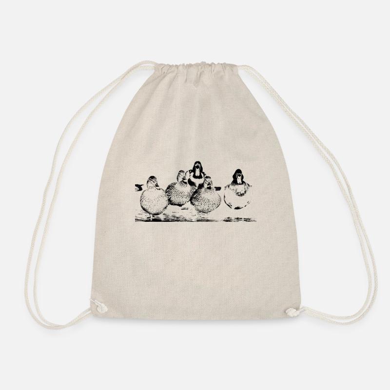 Ducks at the pond - Drawstring Bag - nature