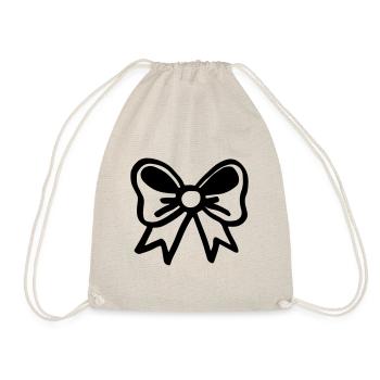 Schleife elegant / bow - Feier - Fest - Party - Turnbeutel - Natur - Vorne