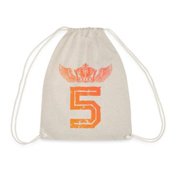 5 Number crown - Drawstring Bag - nature - Front