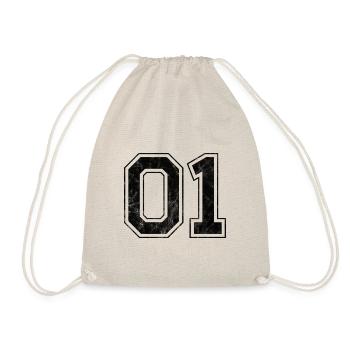Number 01 - Drawstring Bag - nature - Front