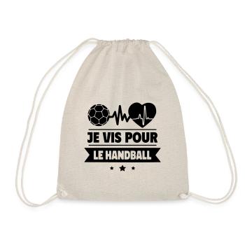 Je vis pour le handball,Handball,Handballeur - Sac de sport léger - nature - Devant
