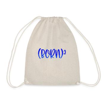 Christian Gift Born 2 Christian Math Humor Born - Drawstring Bag - nature - Front