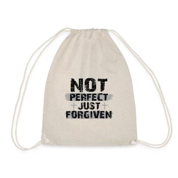 Christianity Gifts Not Perfect Just Foregiven - Drawstring Bag - nature - Front