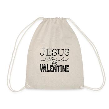 Christian Gift Jesus is My Valentine Gifts for - Drawstring Bag - nature - Front