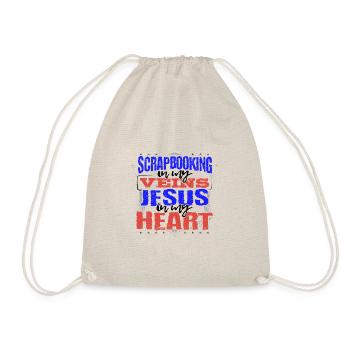 Scrapbooker Gift Scrapbooking is in My Veins - Drawstring Bag - nature - Front