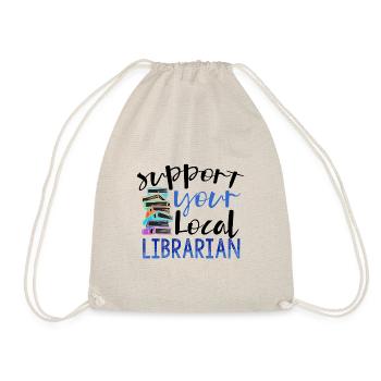 Read a Book Support Local Librarian Gifts - Drawstring Bag - nature - Front