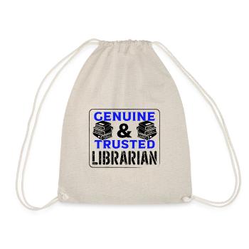 Librarian Gifts Genuine and Trusted Librarian - Drawstring Bag - nature - Front