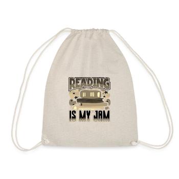 Reading is My Jam Fun Book Lover Gifts for - Drawstring Bag - nature - Front