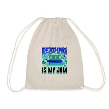 Reading is My Jam Fun Book Lover Gift Ideas - Drawstring Bag - nature - Front