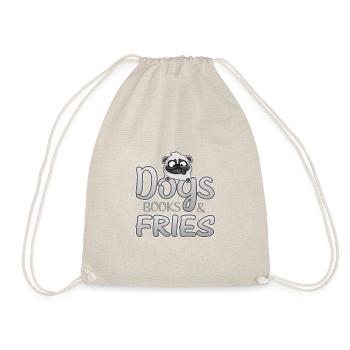 Dog Lover Cadeaux Chiens Livres et Frites Lecteur Cadeaux - Sac de sport léger - nature - Devant