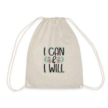 Feminism Gifts I Can And I Will Gift for a Girl - Drawstring Bag - nature - Front