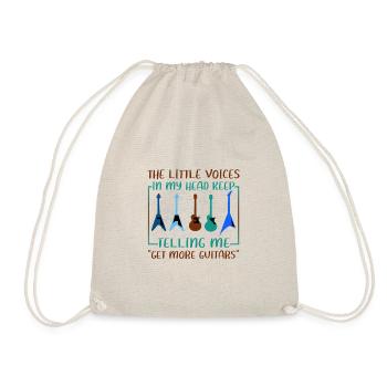 Guitarist Gifts Little Voice in Head Telling Me - Drawstring Bag - nature - Front