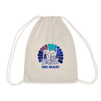 Save Wildlife Geschenke Vintage Wild Animals Go Green - Turnbeutel - Natur - Vorne