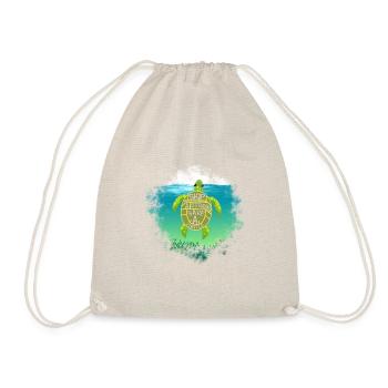 Sea Turtle Conservation Gift Skip a Straw Save a - Drawstring Bag - nature - Front