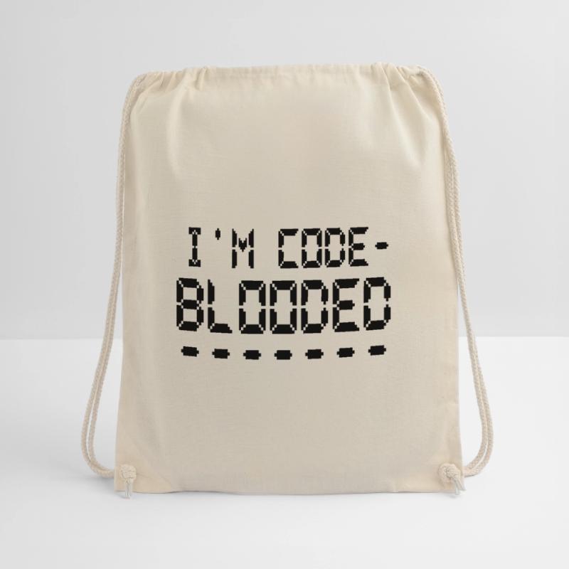 Computer Programming I'm Code Blooded Programmer Drawstring Bag