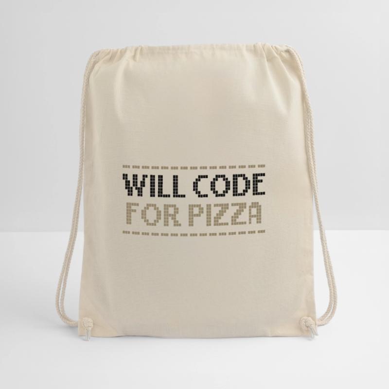 Computer Coding Will Code for Pizza Programmer Drawstring Bag