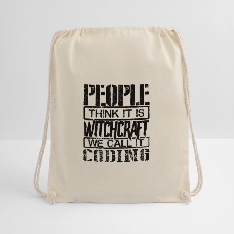 Coder Gift People Think Its Witchcraft We Call it Drawstring Bag