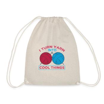 Cadeau de tricot Transformez le fil en choses cool Tricoter - Sac de sport léger - nature - Devant
