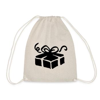 Schachtel Geschenk / gift box - present - Turnbeutel - Natur - Vorne