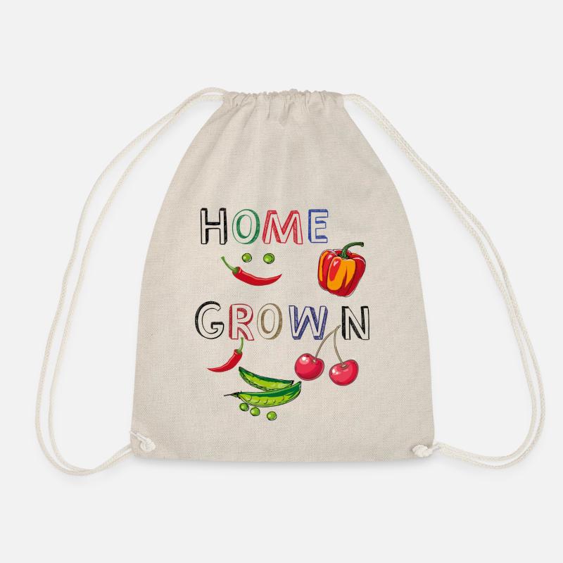 home grown - Drawstring Bag - nature