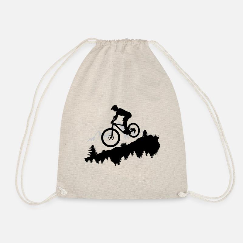 Mountain biking, mountain biking and mountains - Drawstring Bag - nature