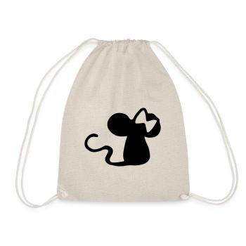 Mouse with a bow - mouse gift idea - mouse - Drawstring Bag - nature - Front