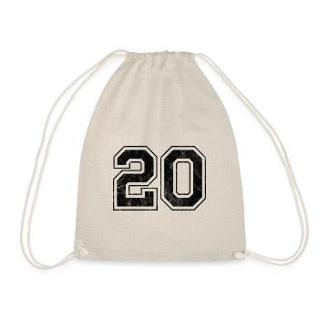 Number 20 - Drawstring Bag - nature - Front