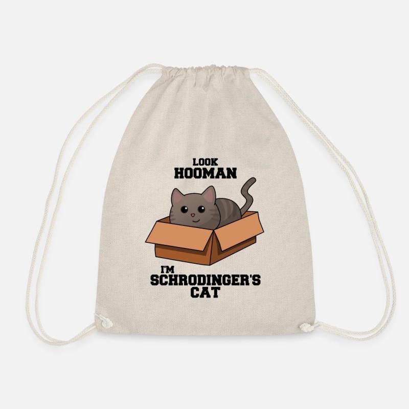 Schrodinger's Cat Funny Gift - Drawstring Bag - nature