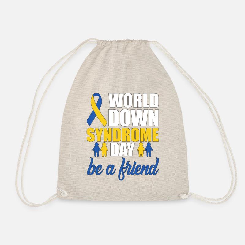 Geschenk zum Welt-Down-Syndrom-Tag Sei eine Welt der Freunde - Turnbeutel - Natur