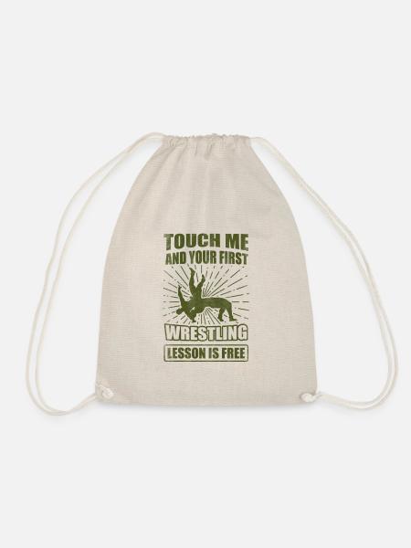 Wrestler Geschenk Berühren Sie mich Ihre erste Lektion kostenlos - Turnbeutel - Natur