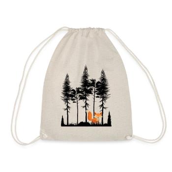 Doux renard dans la forêt Retro modèle arbre vintage forêt - Sac de sport léger - nature - Devant
