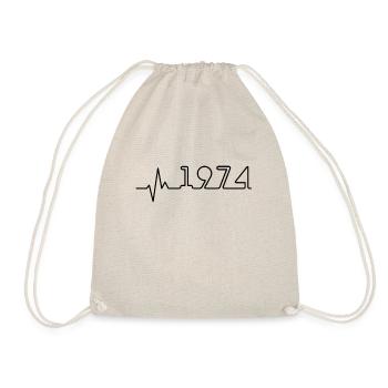 Heartbeat Minimal Birthday Vintage 1974 Ligne - Sac de sport léger - nature - Devant