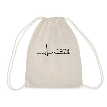Heartbeat Minimal Birthday Vintage 1974 Ligne - Sac de sport léger - nature - Devant