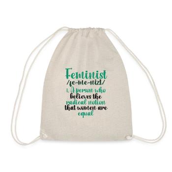 Feminismus Geschenk Radikale Vorstellung Frauen sind gleich - Turnbeutel - Natur - Vorne